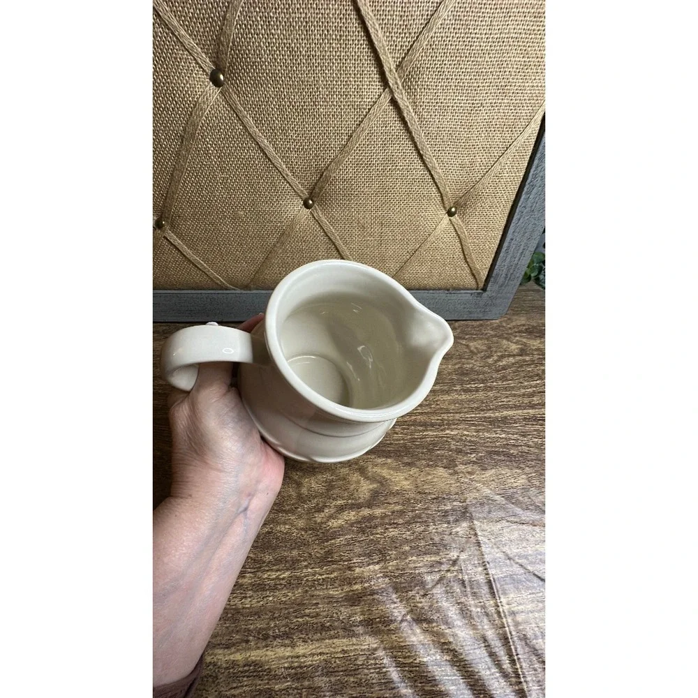 Longaberger Pottery Woven Traditions Classic Blue Pitcher 5.75
